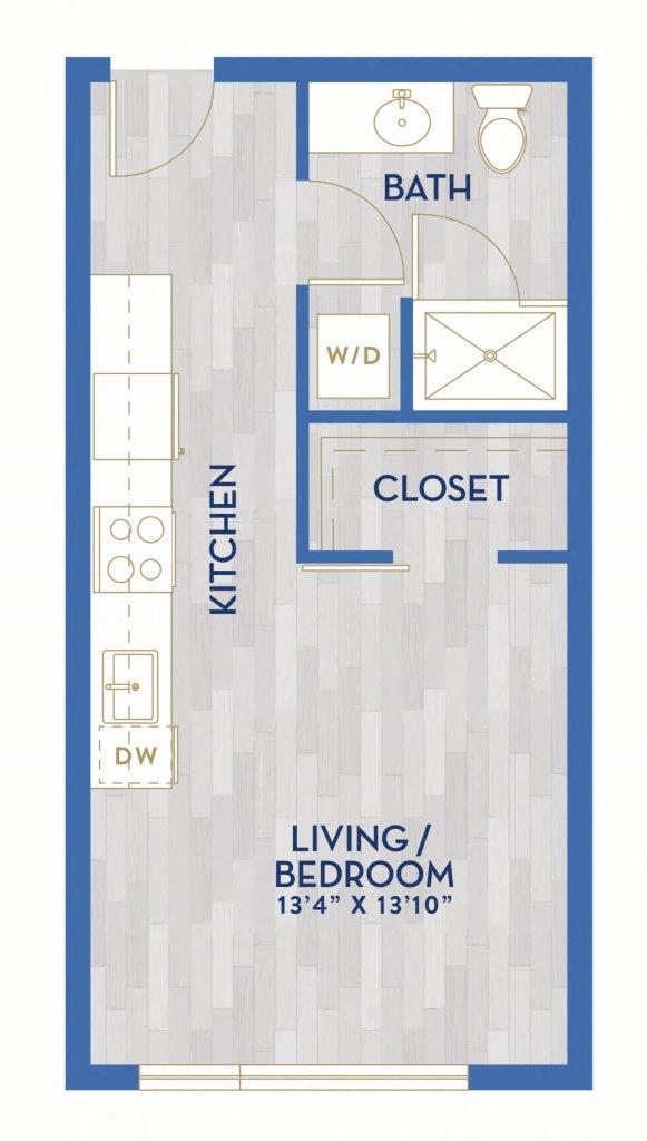 Floor plan layout diagram for A3 - Studio